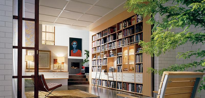 Furnier in der Bibliothek © IFN/hülsta-werke Hüls GmbH
